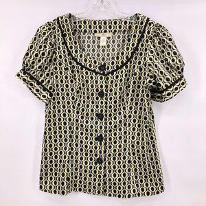 NWOT Cloze yellow black print top